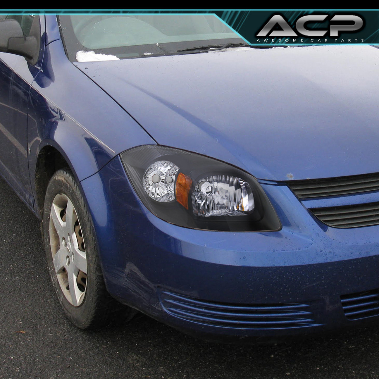 Black Housing Clear Lens Amber Reflector Headlight For 05 06 07 08 Black Housing Clear Lens Amber Reflector Headlight For 05 06 07 08 09 10 Cobalt