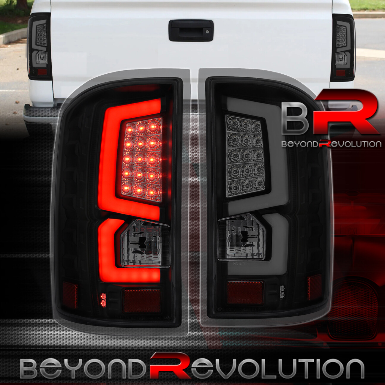 For 2014 2015 2016 2017 2018 Gmc Sierra Black Housing LED Tail Lights