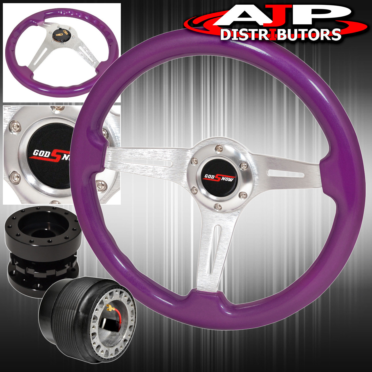 Hub Adapter For 94-01 Integra Light Wood Black Center Deep Dish Steering Wheel