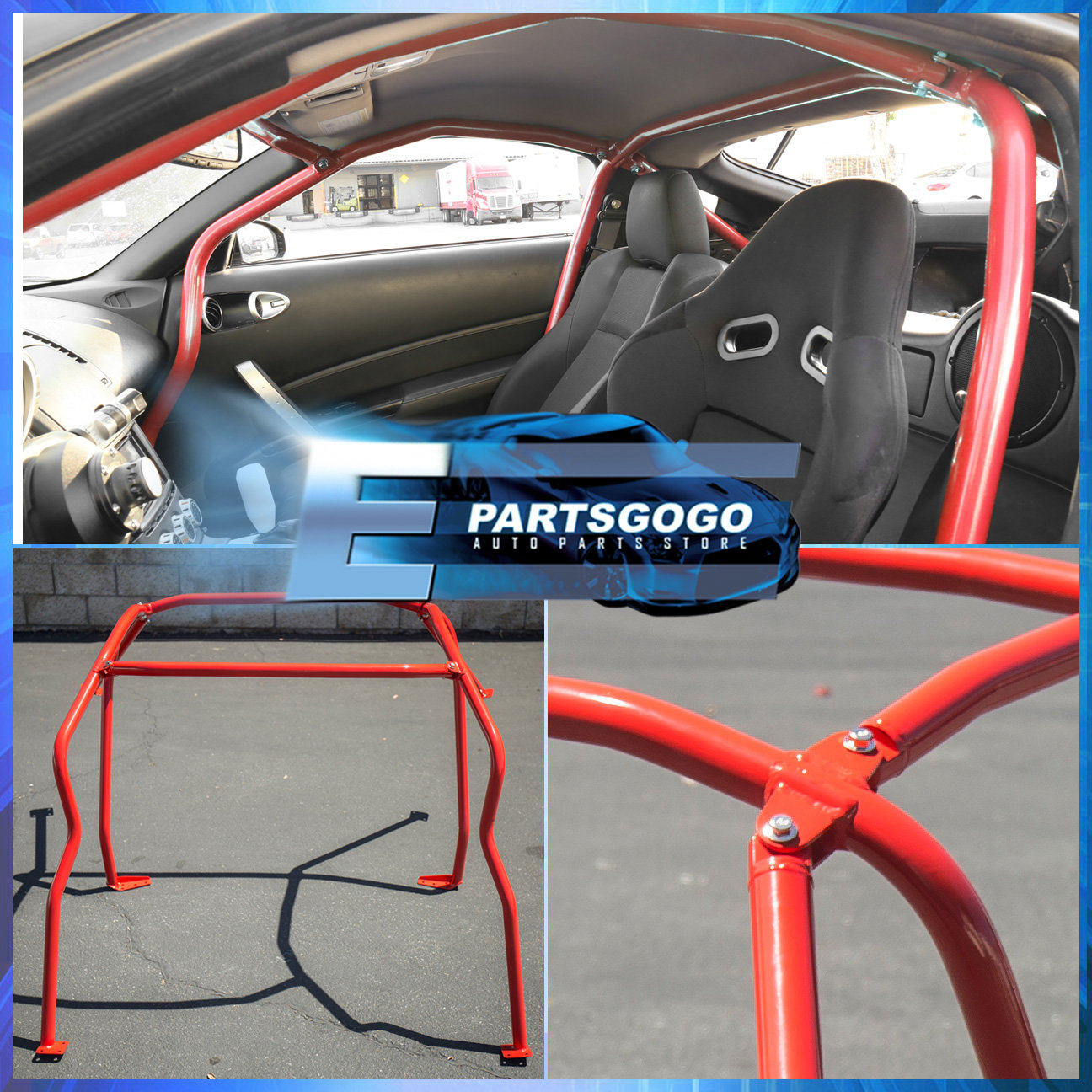 Para 2003 2008 Nissan 350z Z33 Completo Barras De Seguridad 6 For 2003 2008 Nissan 350z Z33 Full 6 Point Safety Bars Red Racing Roll Cage