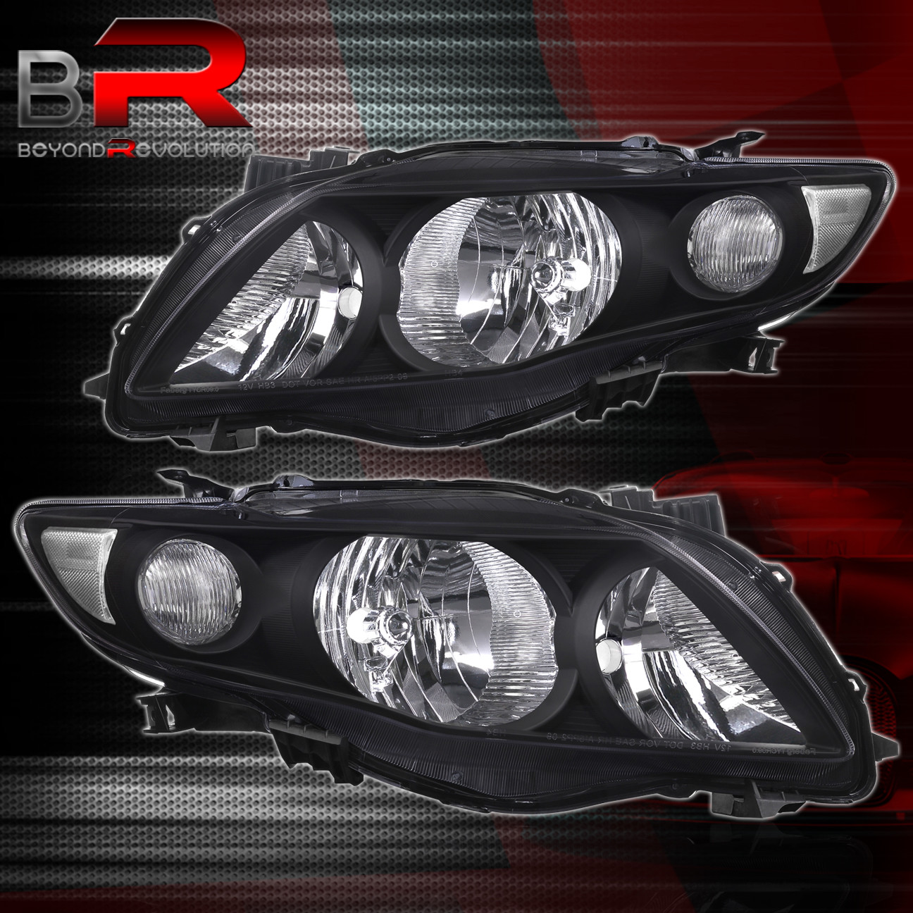 For 2009 2010 Toyota Corolla Black Clear Lens Corner Headlight Front For 2009 2010 Toyota Corolla Black Clear Lens Corner Headlight Front Driving