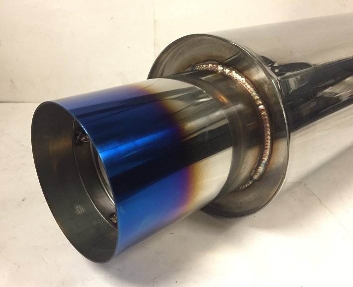 4/" Slant Cut Tip 2.5/" Inlet N1 Style Stainless Steel Weld-on Muffler Universal 2