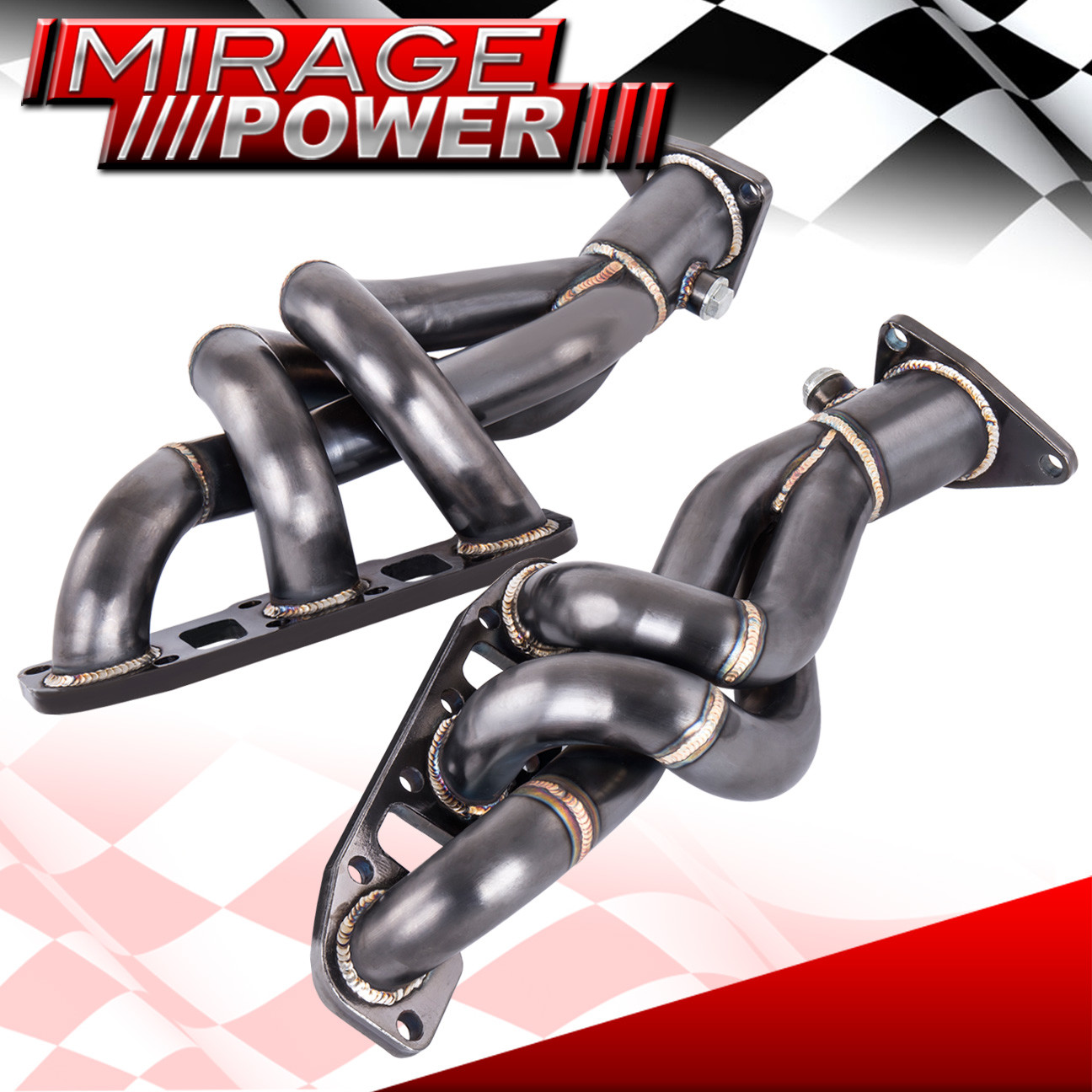 Gunmtl Stainless 2Pcs 3-1 Manifold Exhaust Header For 09-20 370Z Z34