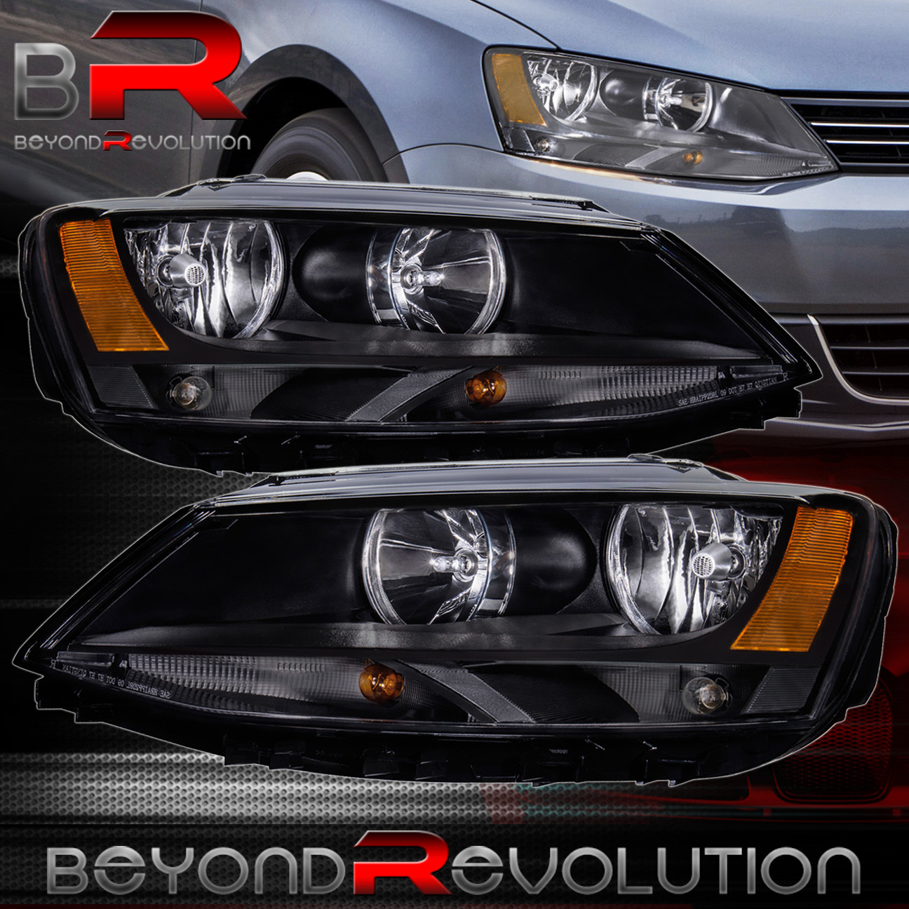 Black Amber Headlights For 2017 Volkswagen Jetta Mk6 Mkvi 11 17 Black Amber Headlights For 2017 Volkswagen Jetta Mk6 Mkvi 11 17 Left Right