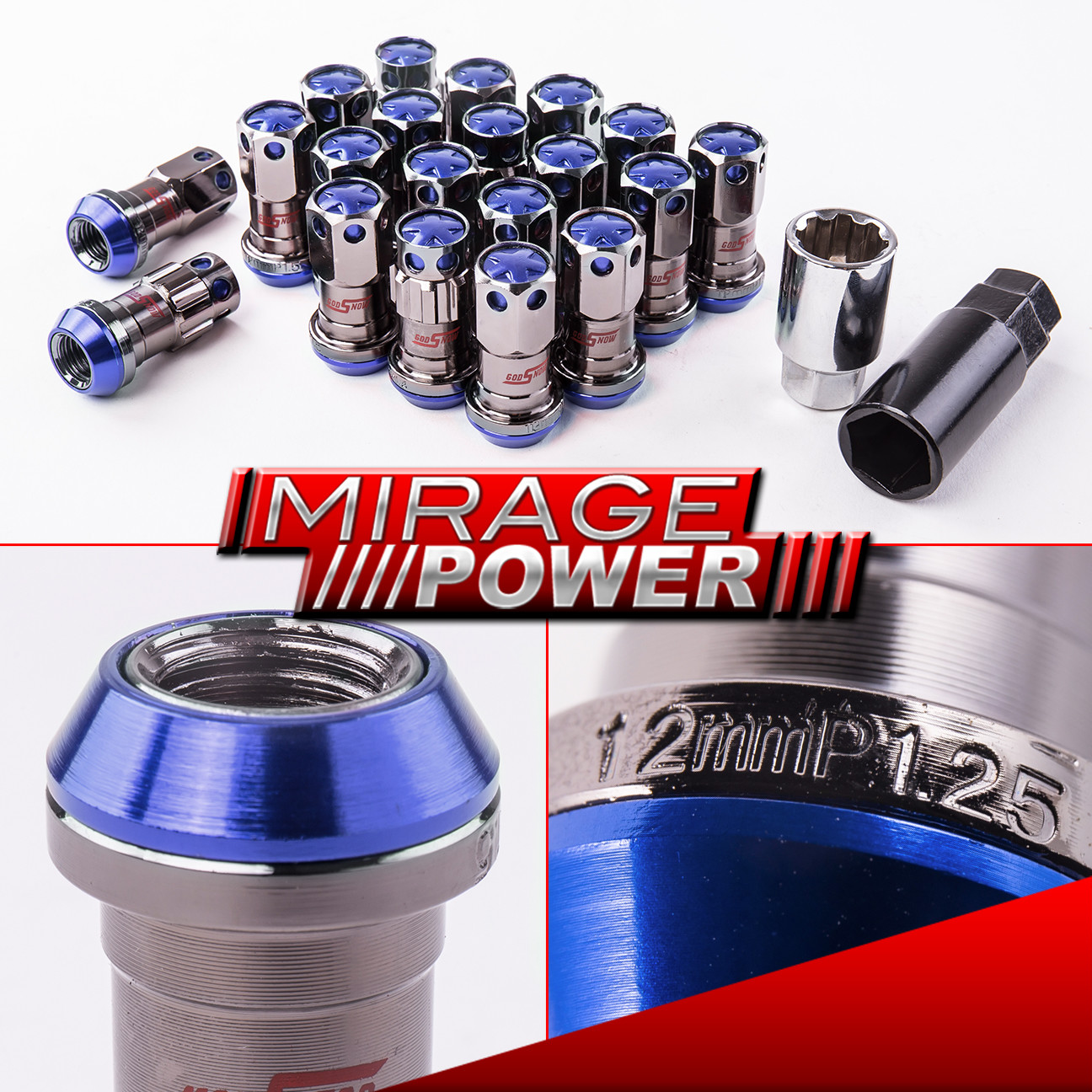 Jdm Racing Lug Nuts M12 X 1.25mm Thread Pitch Locking Key Gunmetal