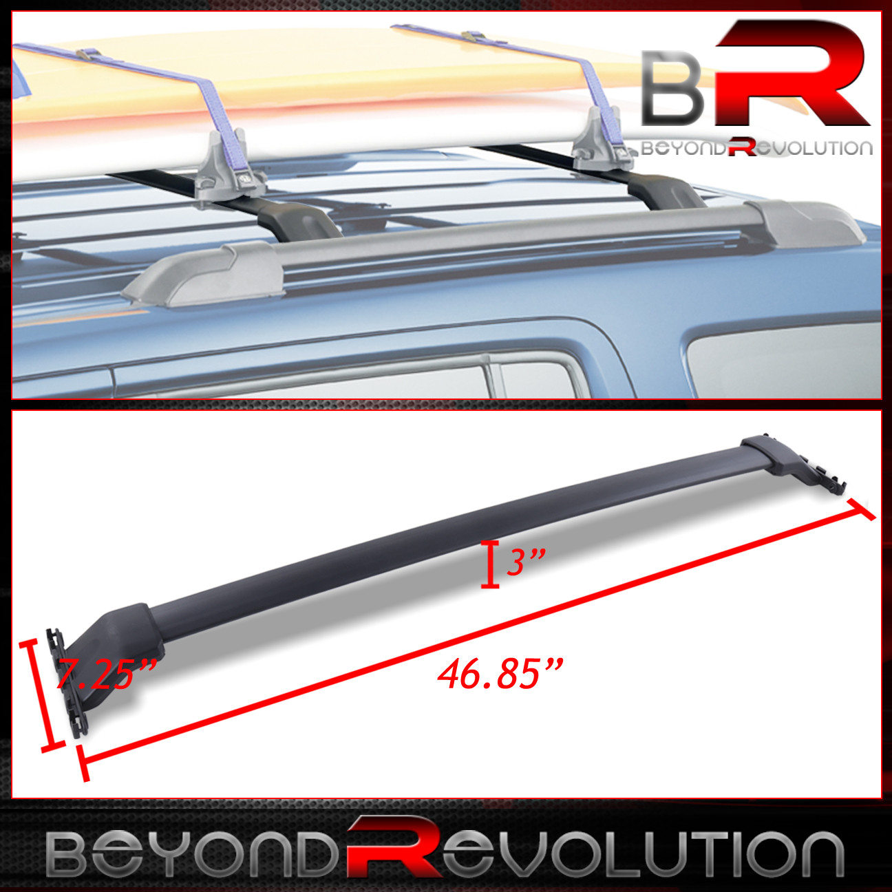 Black Top Mount Roof Rack Crossbar Rail For 09 10 11 12 13 14 15 Honda Pilot