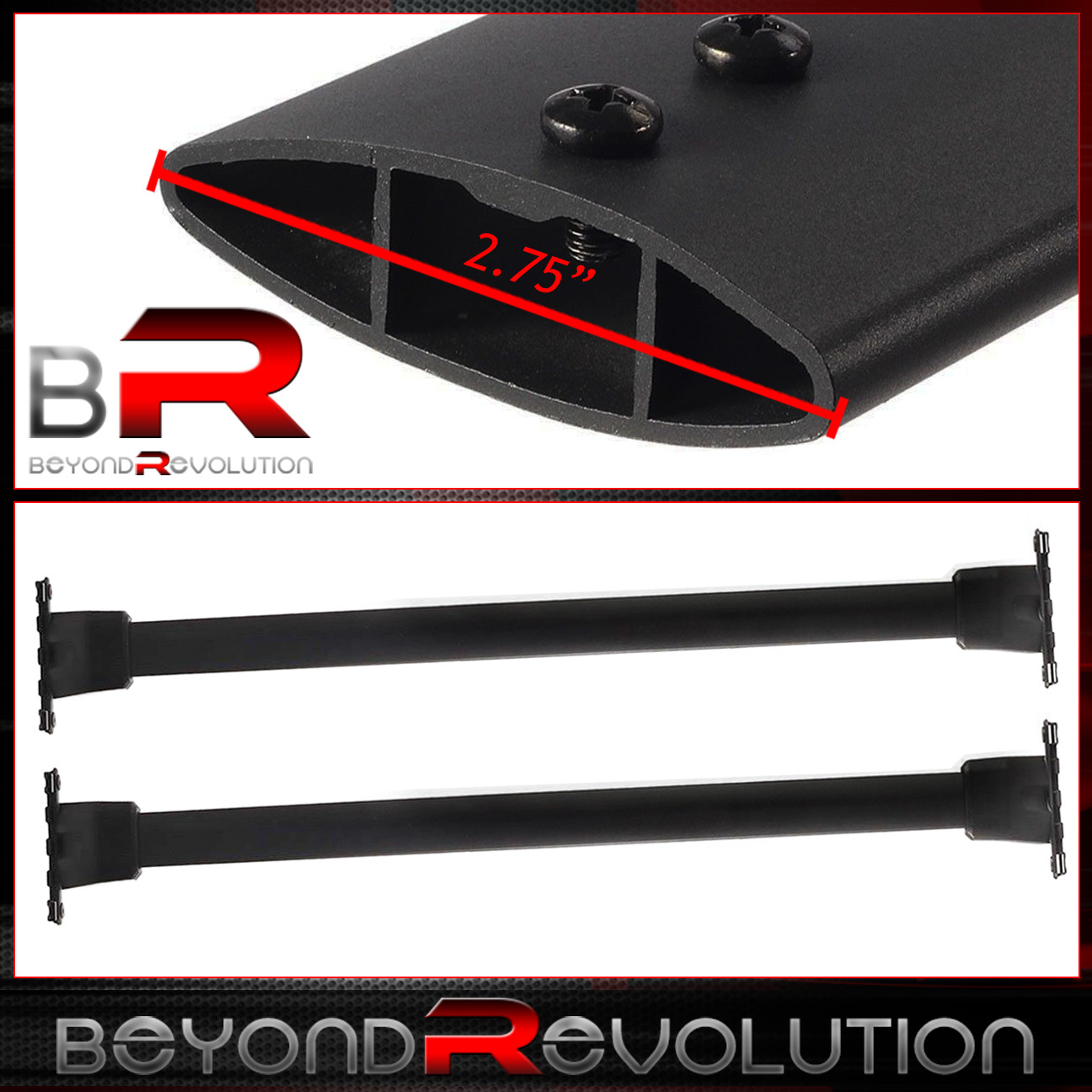 Black Top Mount Roof Rack Crossbar Rail For 09 10 11 12 13 14 15 Honda Pilot