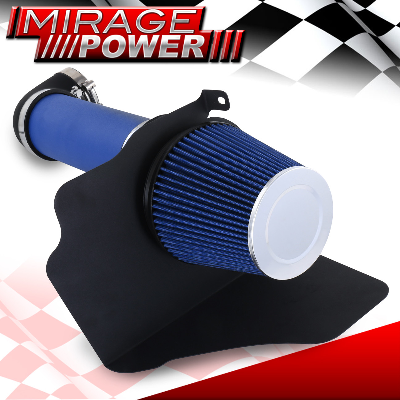 Racing Air Intake Aluminum Blue Pipe + Heat Shield System For 0510