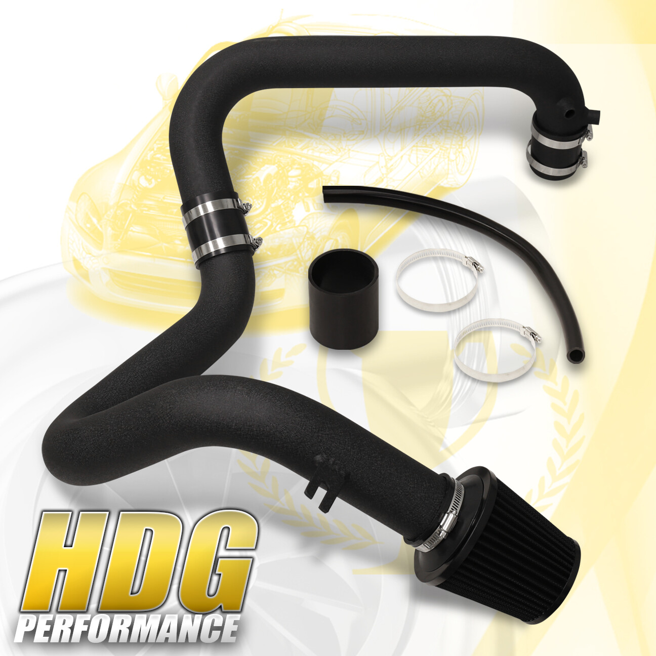 BCP BLACK 2001 2002 2003 2004 2005 Civic 1.7L L4 MT Cold Air Intake Filter