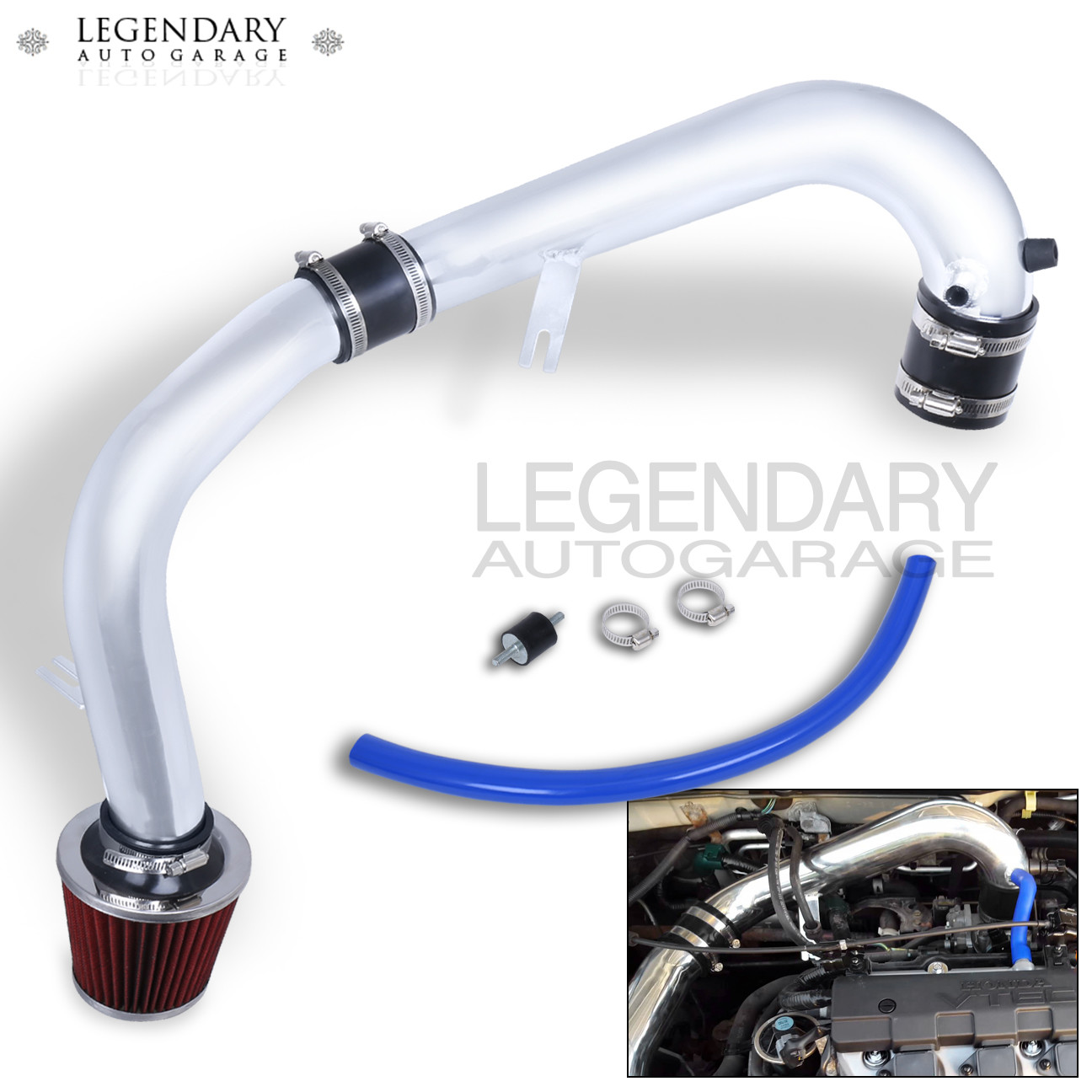 BCP BLACK 2001 2002 2003 2004 2005 Civic 1.7L L4 MT Cold Air Intake Filter