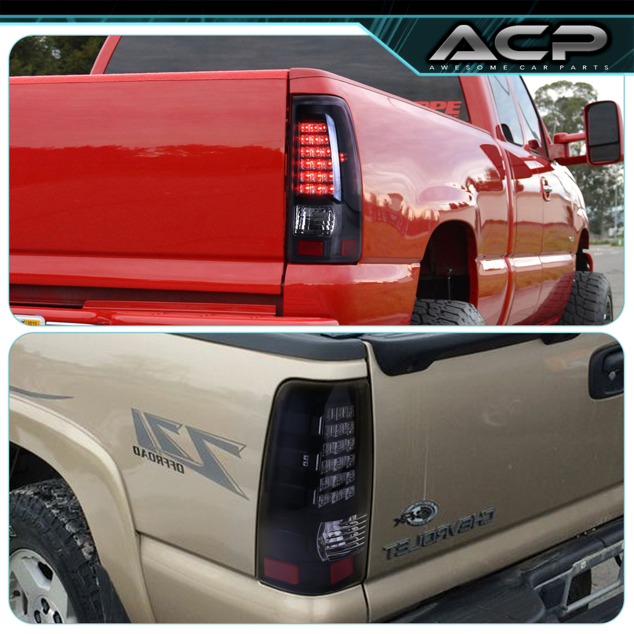 For 9906 Chevy Silverado Sierra Tail Lights Black Clear Rear Tail