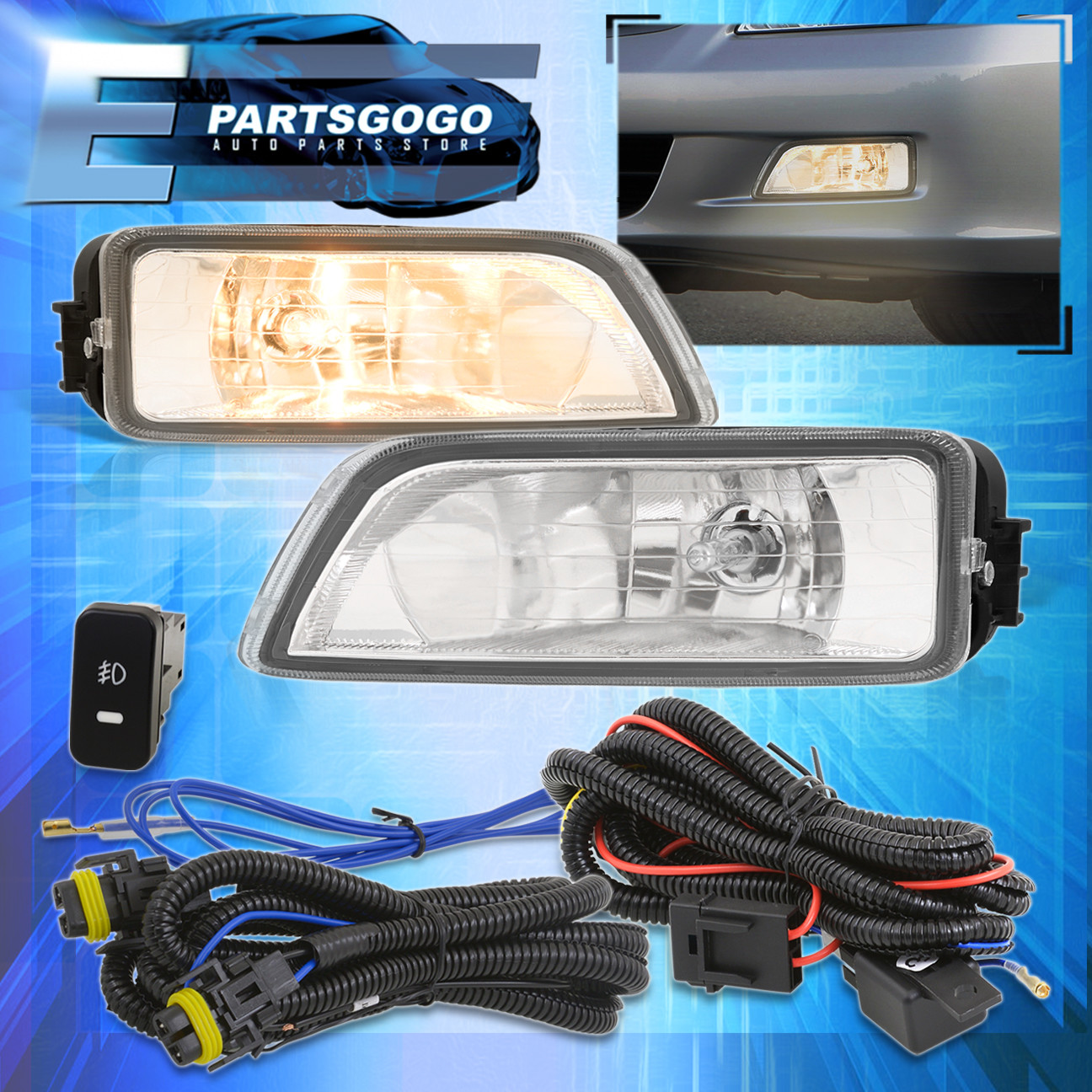 For 2003-2007 Honda Accord / 2004-2008 Acura TL Clear Lens Fog Lights