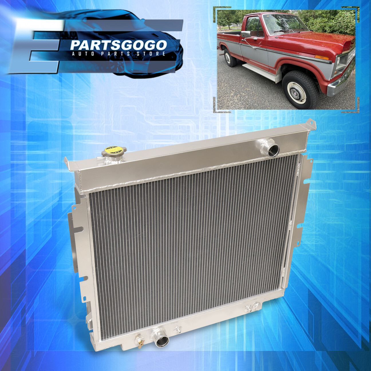 3 core aluminum radiator for Ford F250 F350 V8 Diesel 6.9L 7.3L 1983-1994