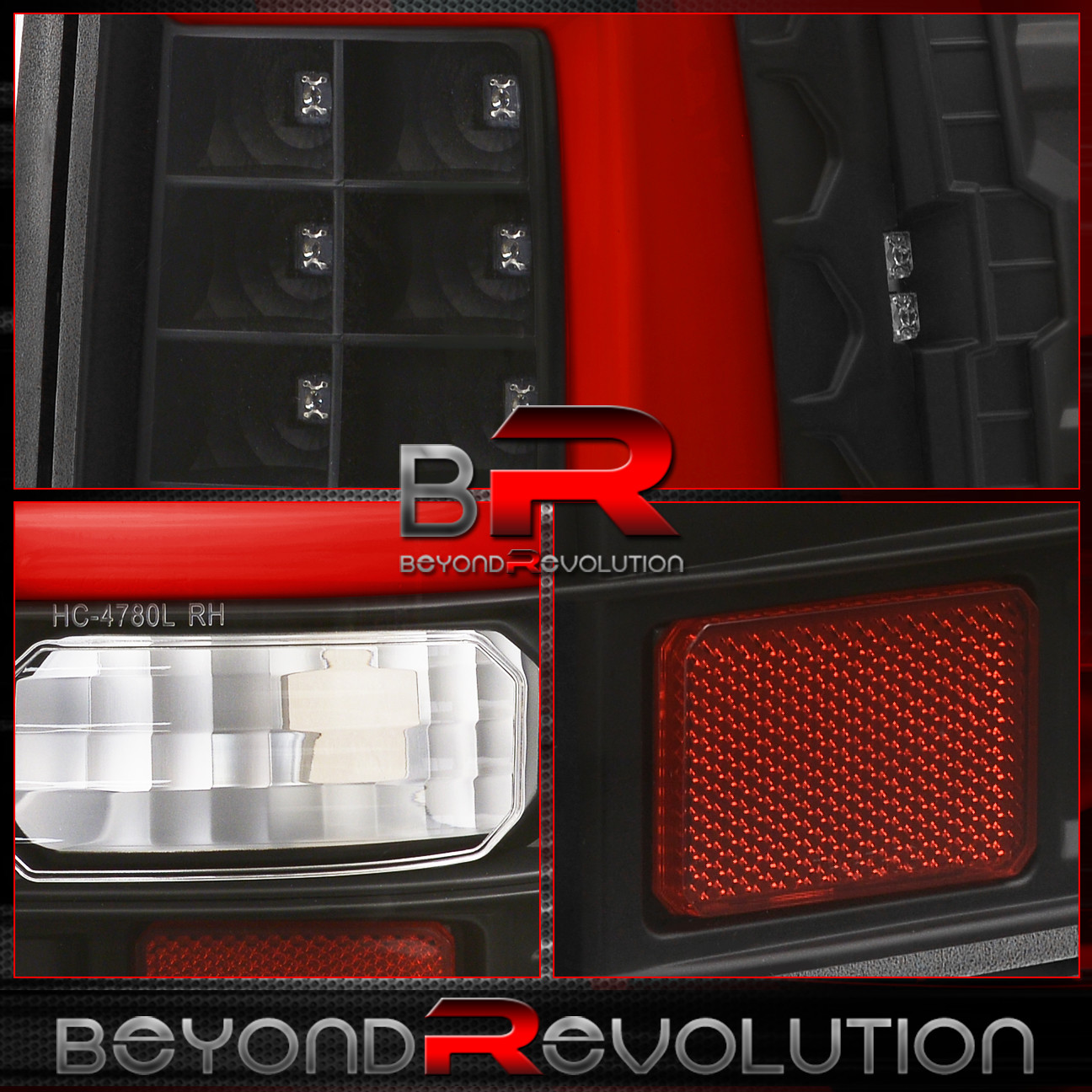 Rocker Switch Jeep Wrangler JK Rear Lights Symbol Horizontal Red LED