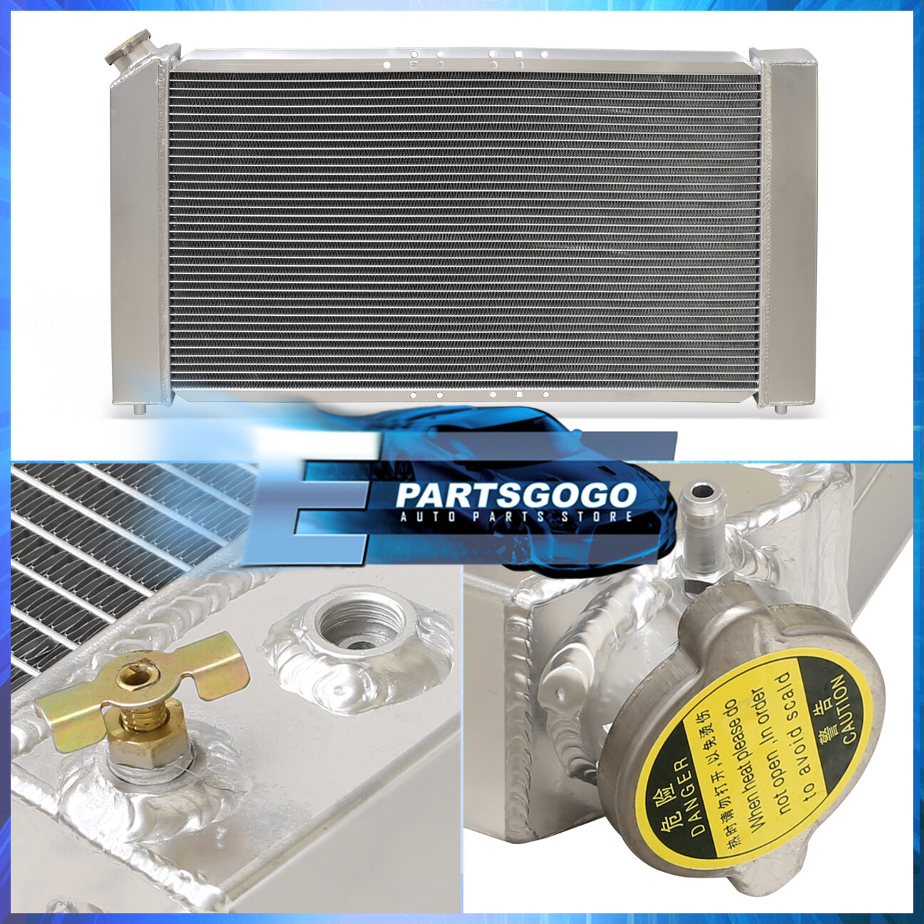 3 ROWS ALUMINUM RADIATOR FIT Base Sport Utility 4-Door V8 S10 Blazer TRI-CORE