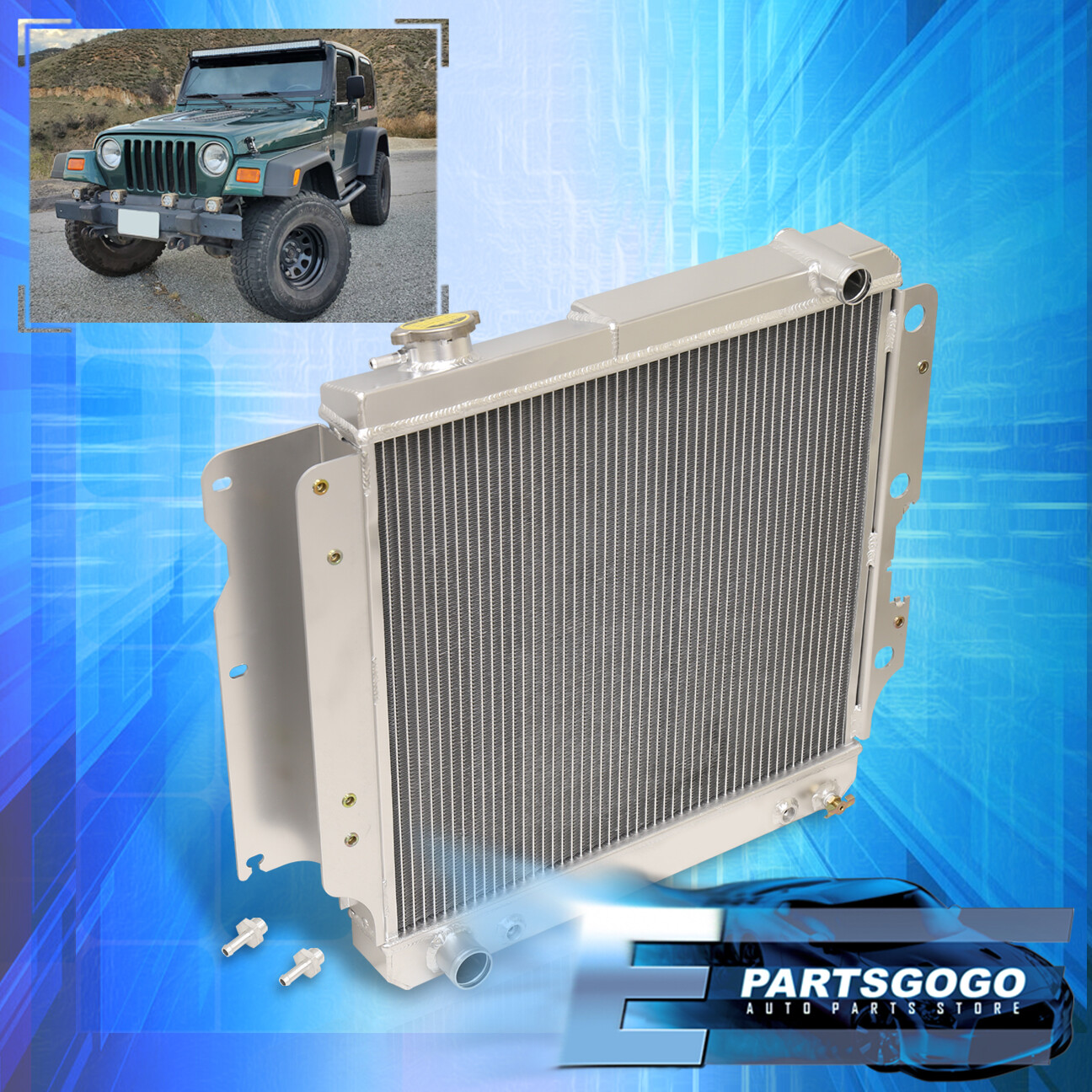 For 8706 Jeep Wrangler Yj/Tj TriCore/3Row Aluminum Racing Cooling