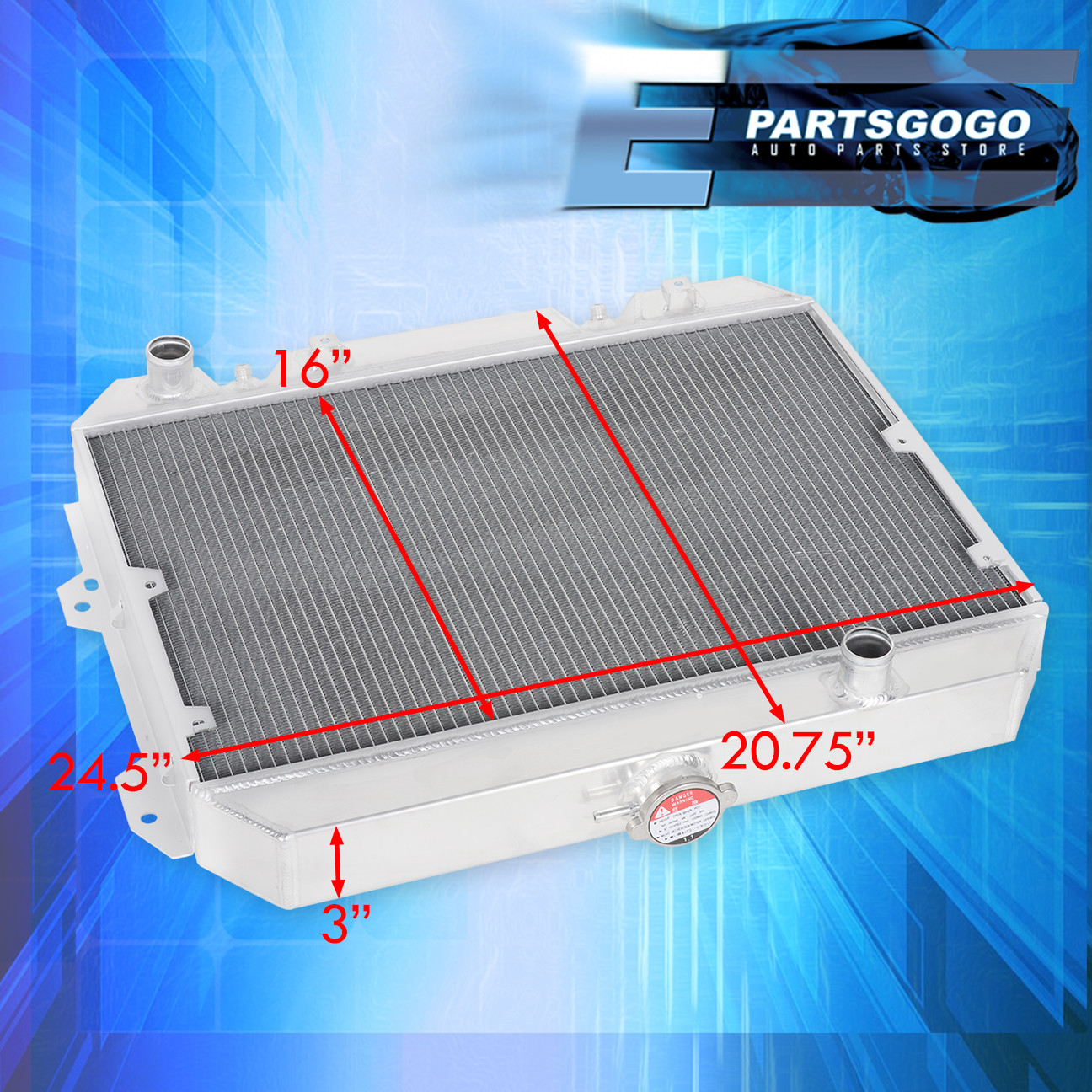 FOR 75-78 DATSUN 280Z FAIRLADY Z 3-ROW FULL ALUMINUM RACING RADIATOR+X2 FAN