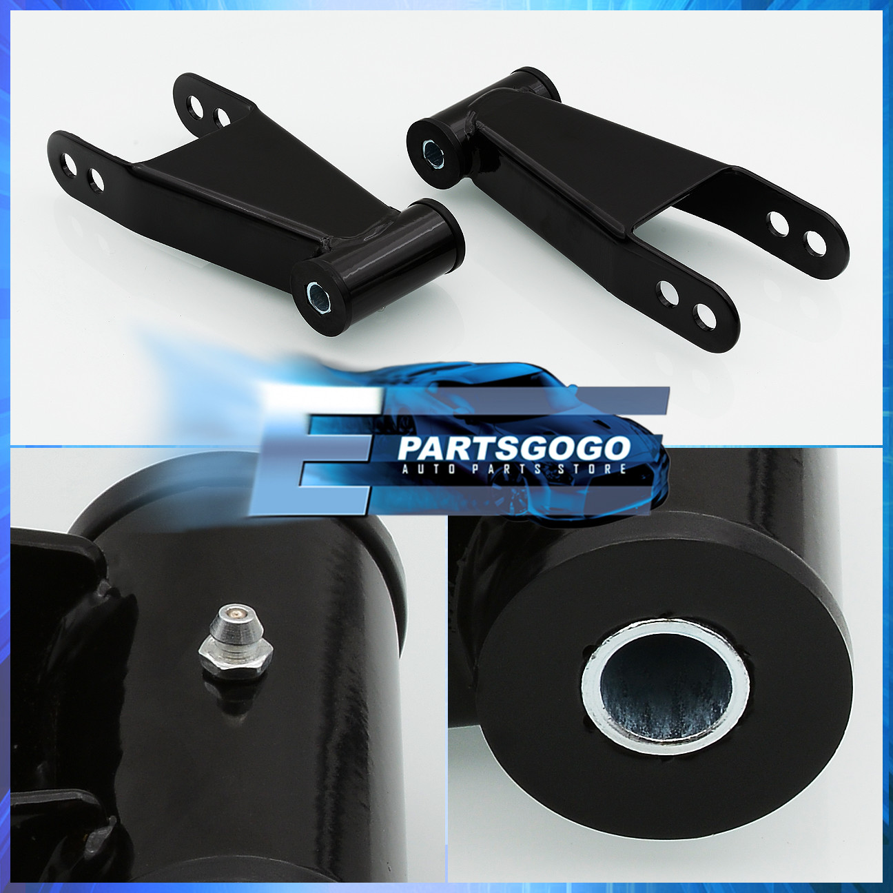 For 9703 Ford F150 2" 1" Rear Lowering Shackles Suspension Shackles