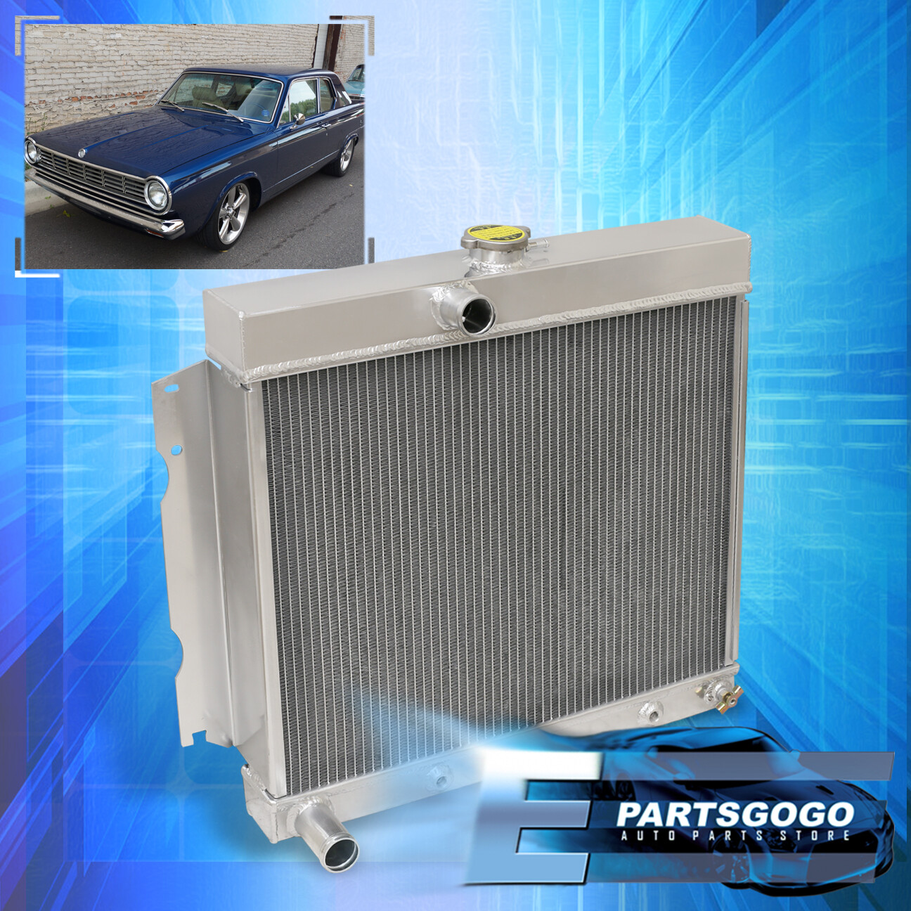 For DODGE CHARGER/DART/PLYMOUTH SATELLITE  1963-1969 Aluminum Radiator 3 Rows