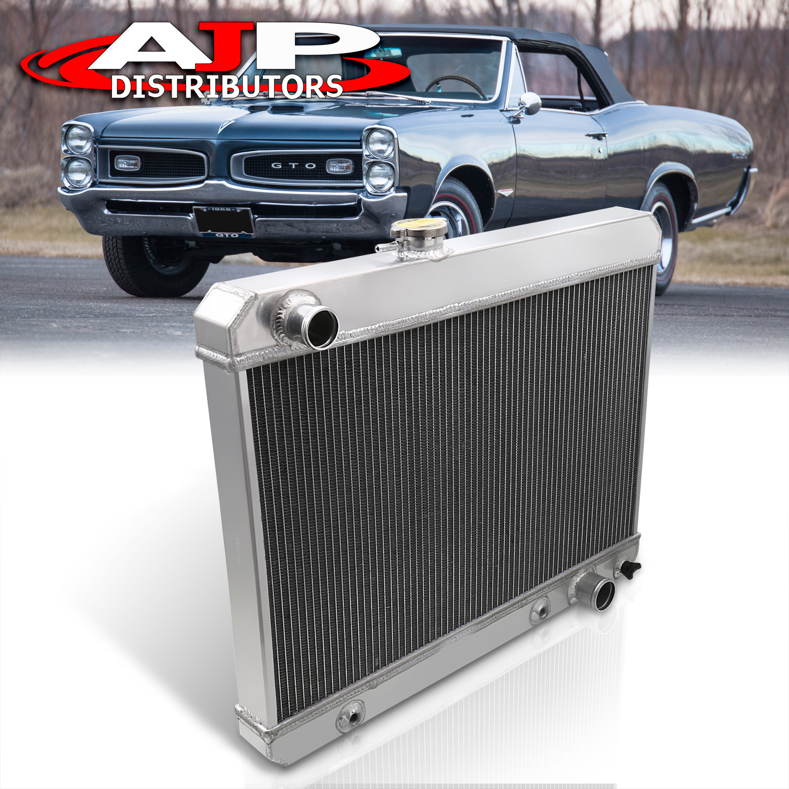 Aluminum Radiator Fit For 1965-1967 Pontiac GTO //Lemans//Tempest 1966 5.3L V8