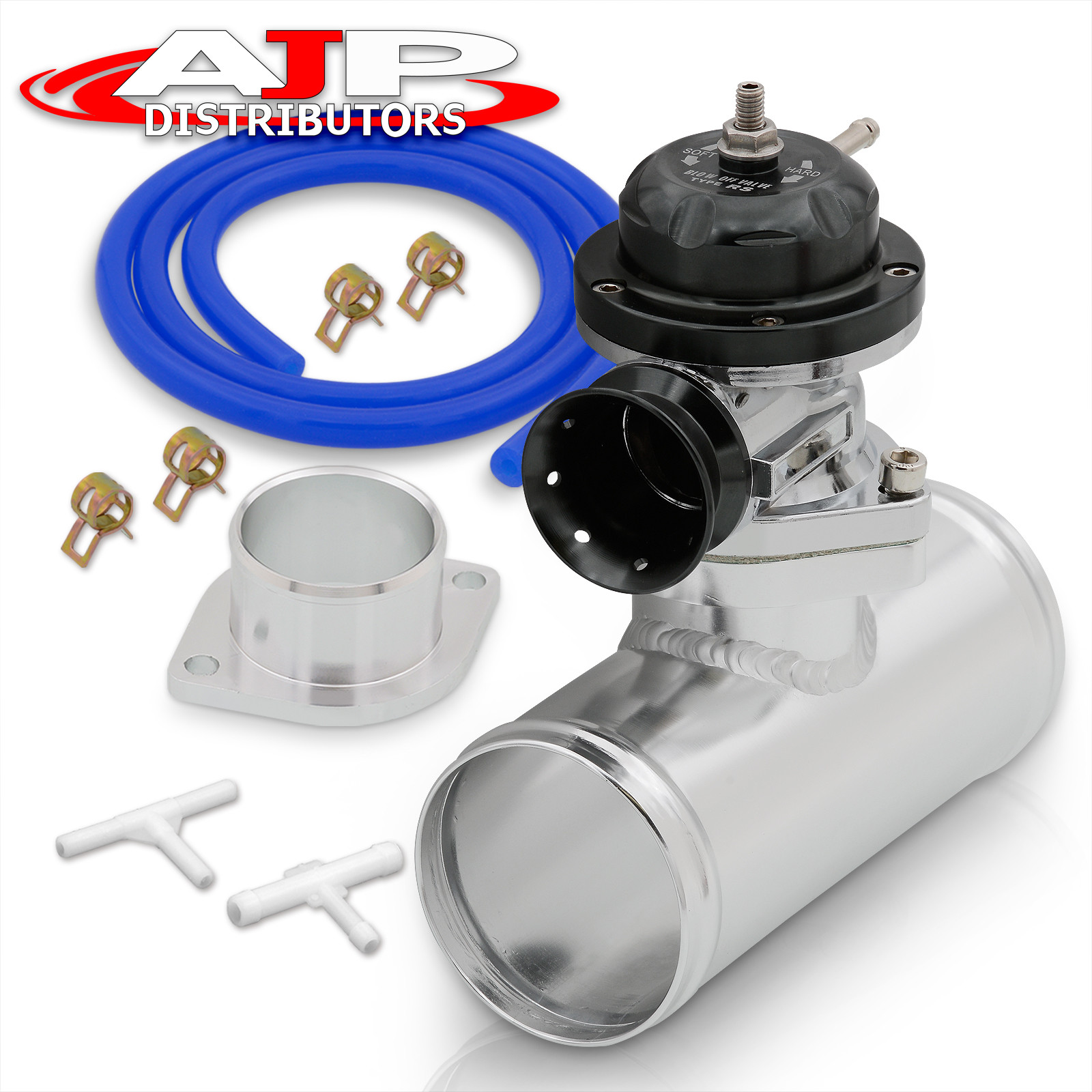 Universal Chrome Type-RS Style Turbo Blow Off Valve 2-Bolt w/ Adapter Pipe Set Universal Chrome Type-RS Style Turbo Blow Off Valve 2-Bolt w/ Adapter Pipe Set