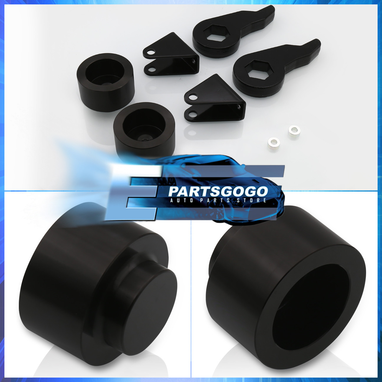 For 0310 Hummer H2 Black 3" Front 2" Rear Leveling Lift Kit W/ Shock Extenders eBay