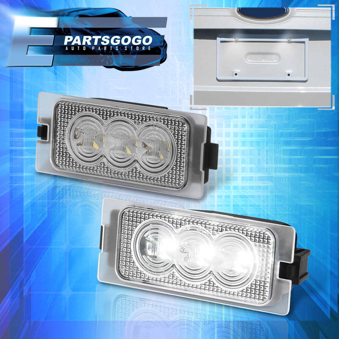 For 0714 Ford Edge / 0812 Escape 2pcs White SMD LED License Plate