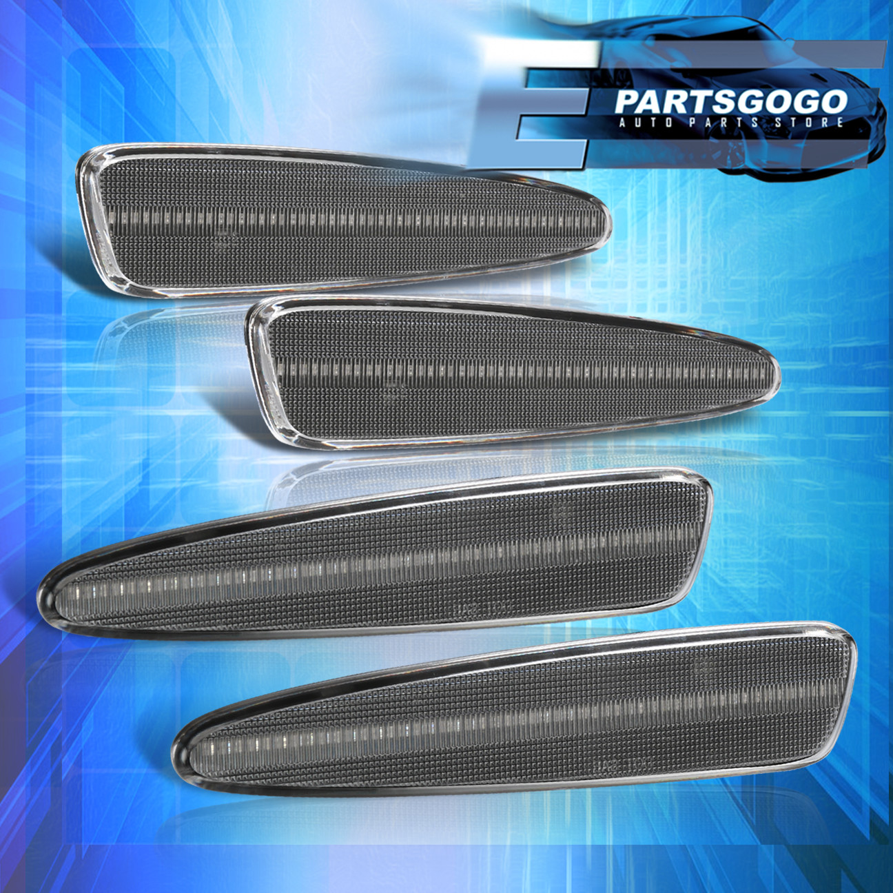 For 0513 Chevy Corvette C6 Front & Rear 4Pcs Clear LED Side Marker