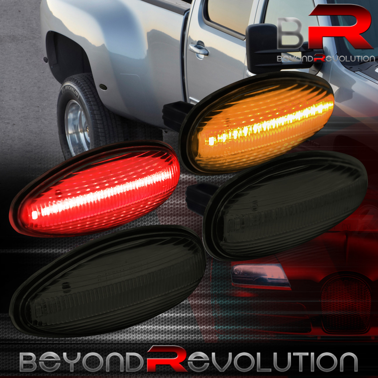 For 2001-2014 Sierra Truck 4pc Smoke LED Dually Bed Side Fender Marker Cab Light | eBay 2014 Gmc Sierra Front Marker Light Bulb