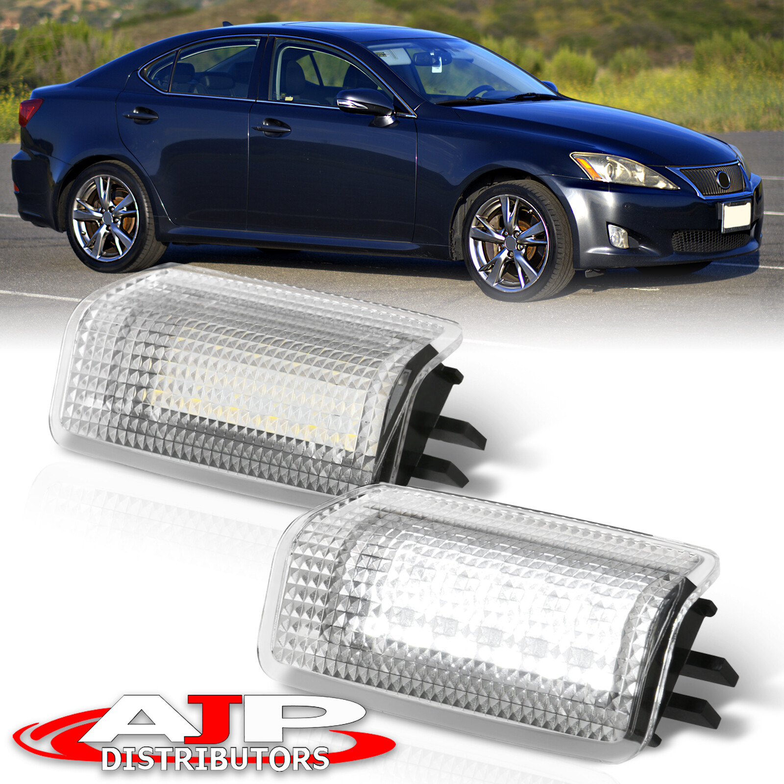 2pcs LED Foot Well Step Door Courtesy Lights Lamps For Lexus Toyota