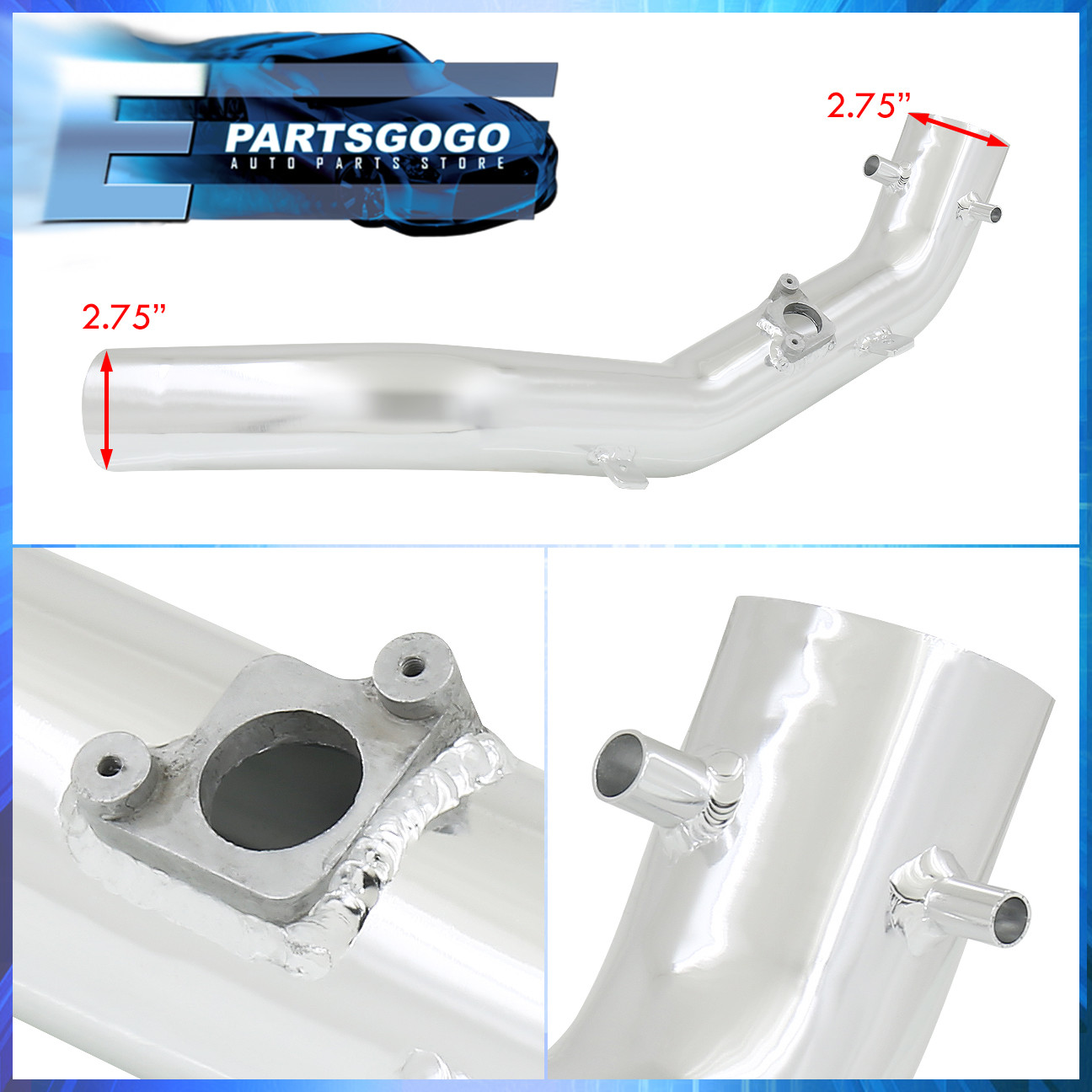 For 06-11 Honda Civic Si 2.0L K20Z3 Cold Air Intake Chrome W// Performance Filter