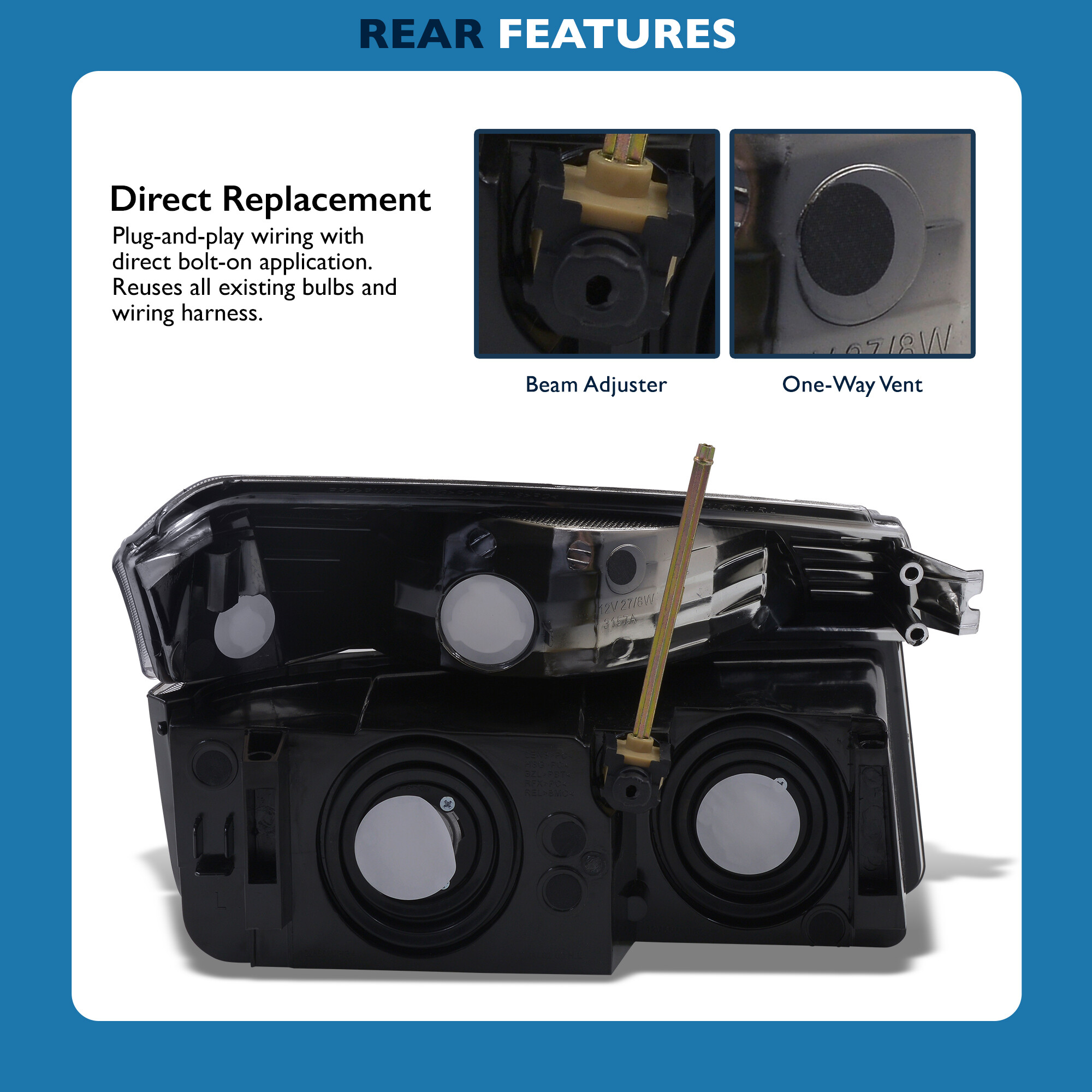 For 0206 Chevy Avalanche Body Cladding Headlights + Bumper Signal