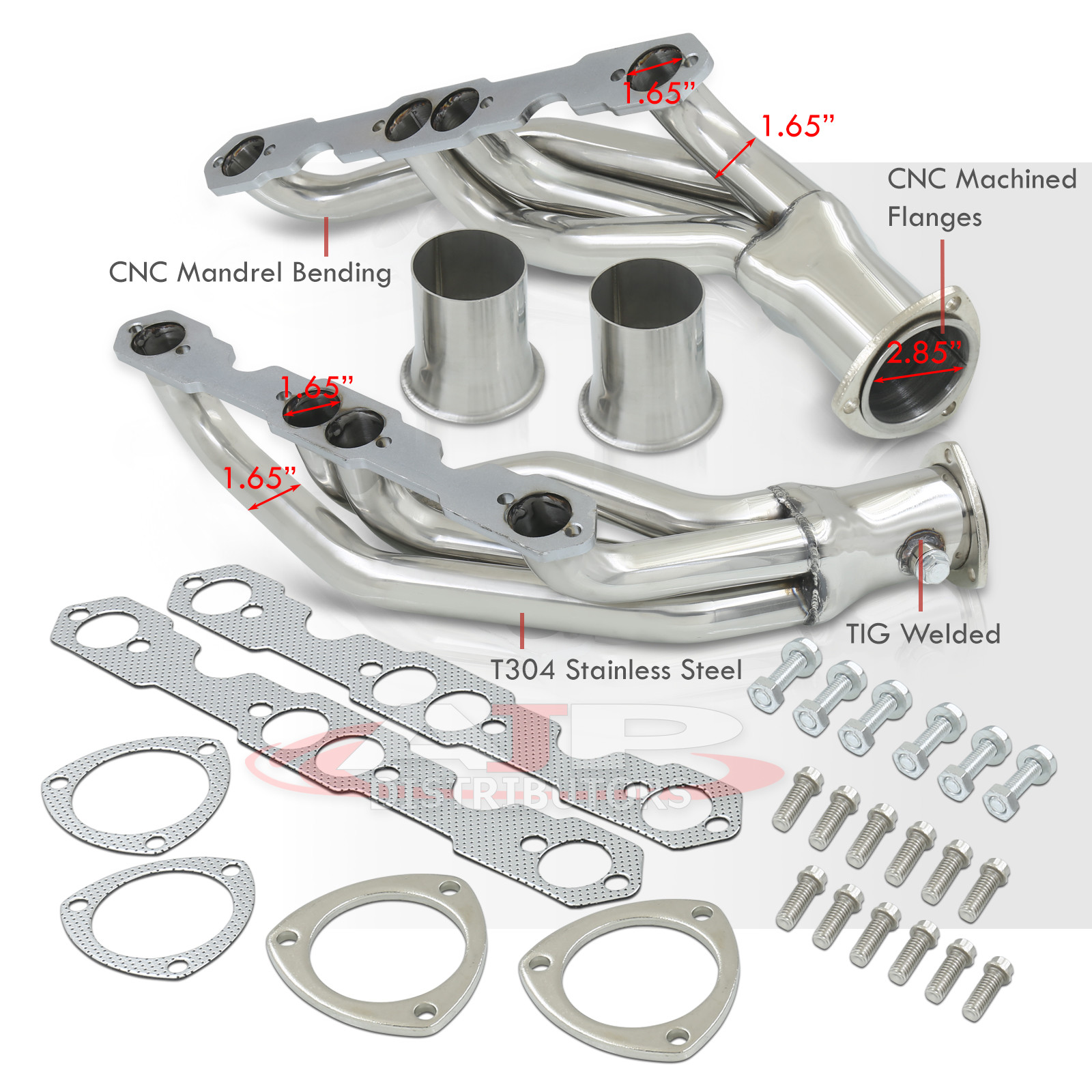 2pc Stainless 4-1 Exhaust Header Manifold For 1988-1997 C/K Truck SBC 5