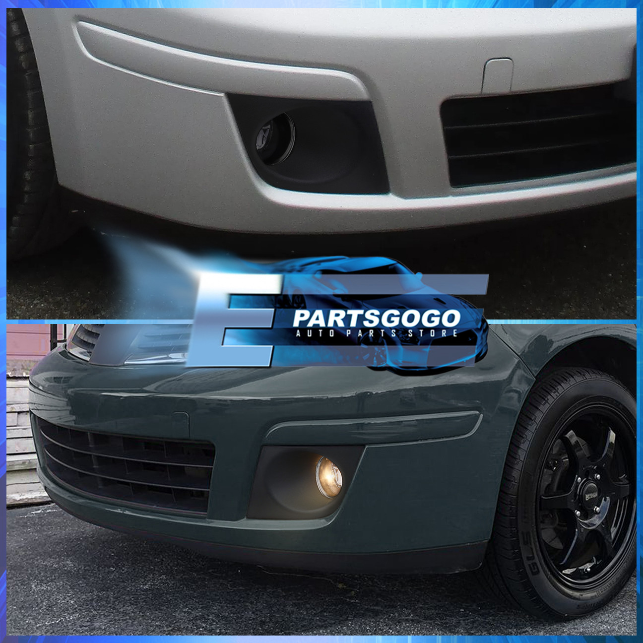 For 07-11 Nissan Versa Tiida Front Bumper Driving Smoked Fog Lights