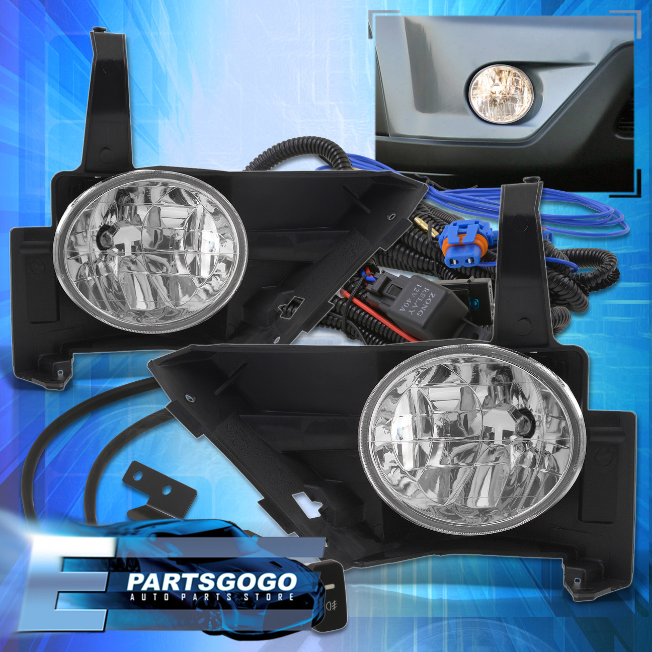 For 0506 Honda CRV CRV Clear Pair Bumper Fog Lights Lamps + Wiring