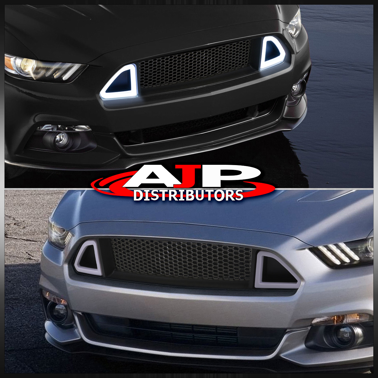 Bumper Hood Grille Mesh Grill Triangle LED Upgrade For 20152017