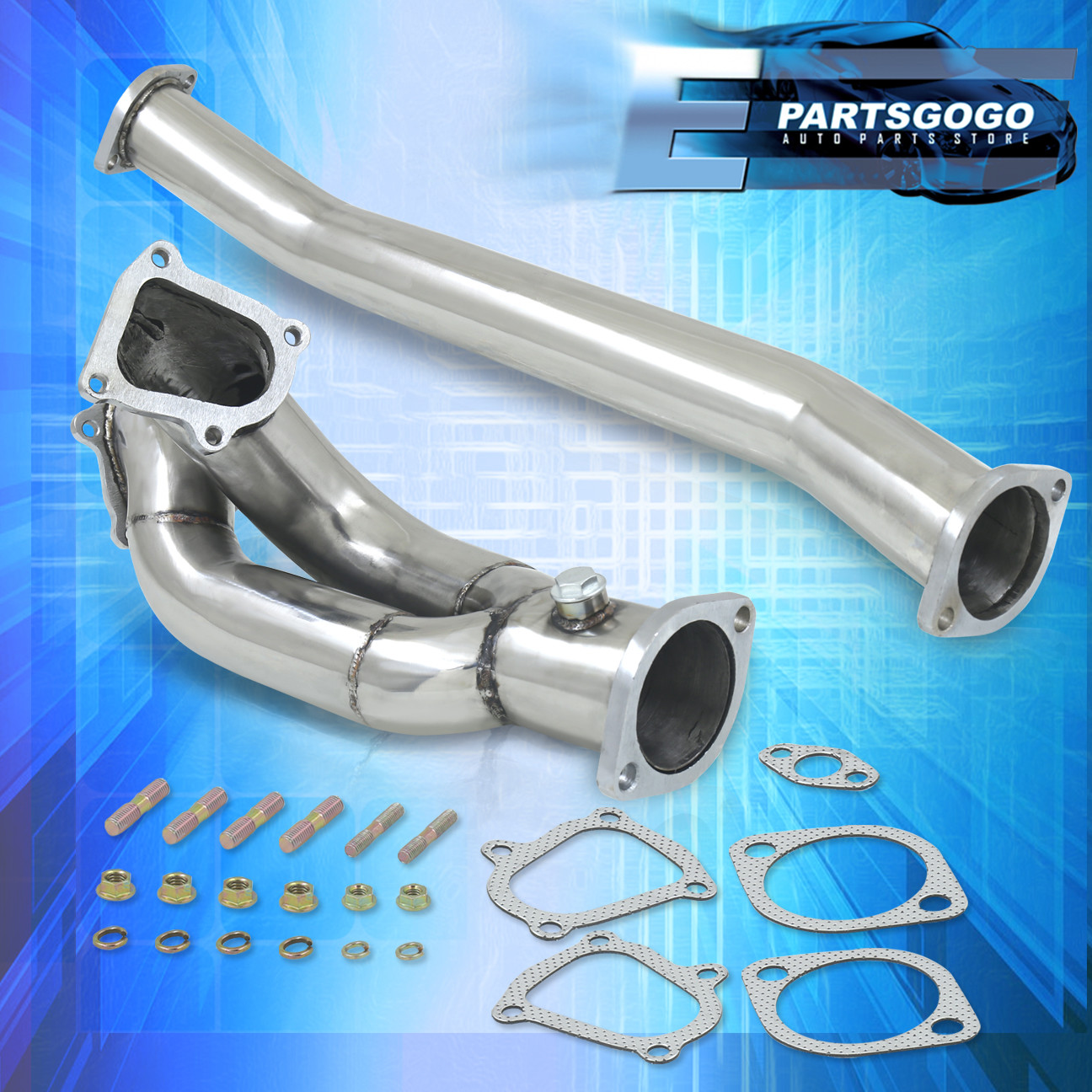 JDM Stainless Twin Turbo Racing Exhaust Down Mid Pipe For 1986-1992 Supra 1JZGTE 