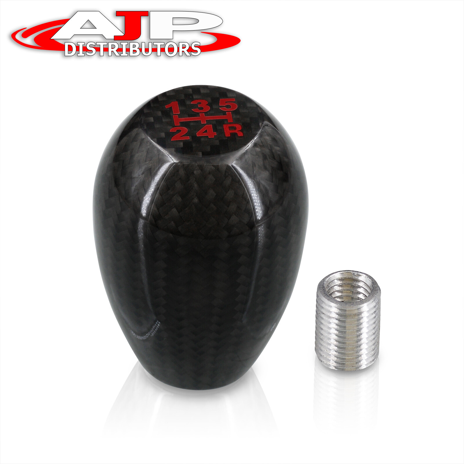 5Speed Manual Carbon Fiber Shift Knob Shifter 10 X 1.5mm Thread For