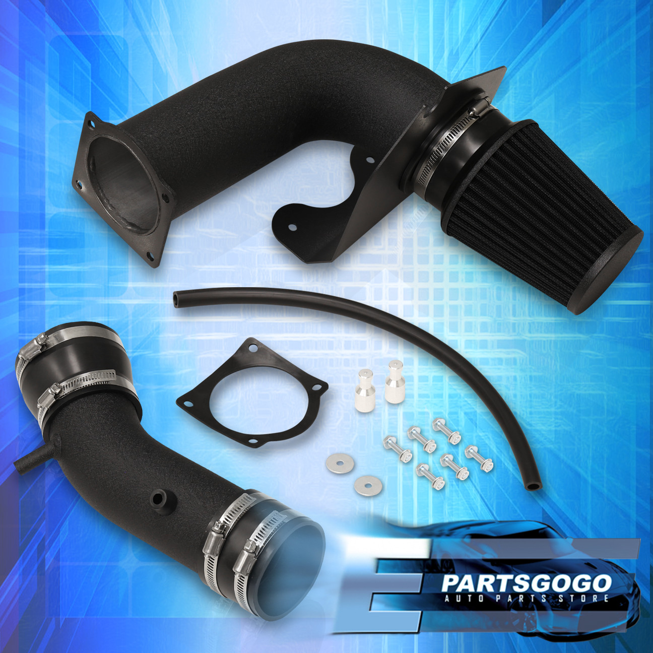 V6 For Ford Mustang Black Coated Aluminum Air Intake System