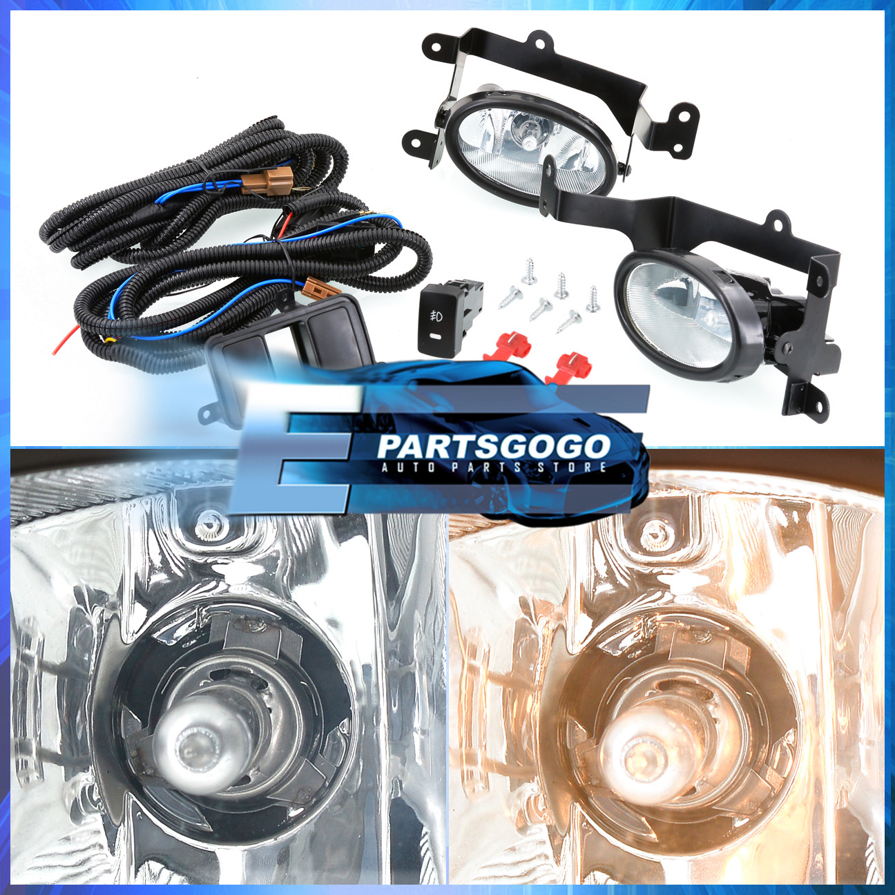 For 06-08 Honda Civic 2Dr Coupe JDM Front Bumper Fog Lights Clear