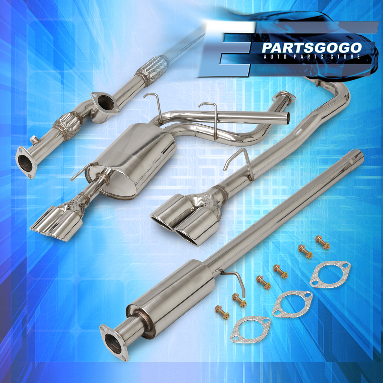 For 91-99 Mitsubishi 3000Gt Vr4 3" Quad Tip Performance Catback Exhaust
