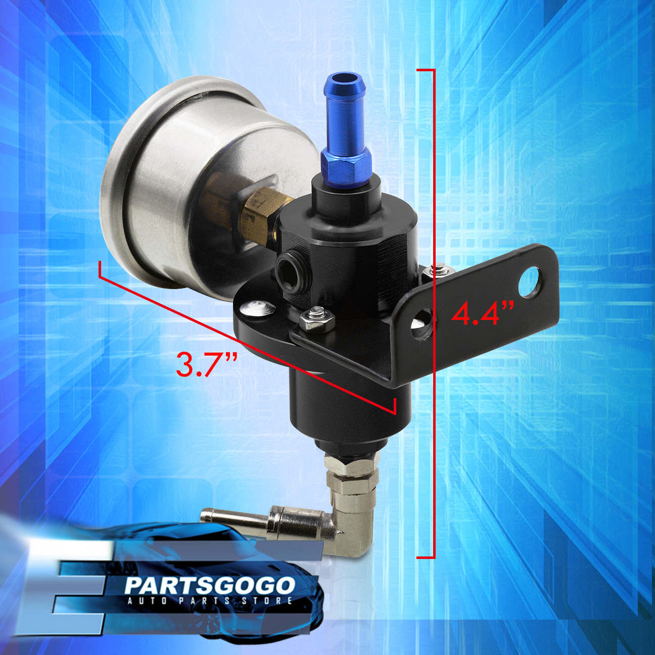 Polish Blue Adjustable Oil Fuel Pressure Regulator Universal Upgrade Kit 1:1