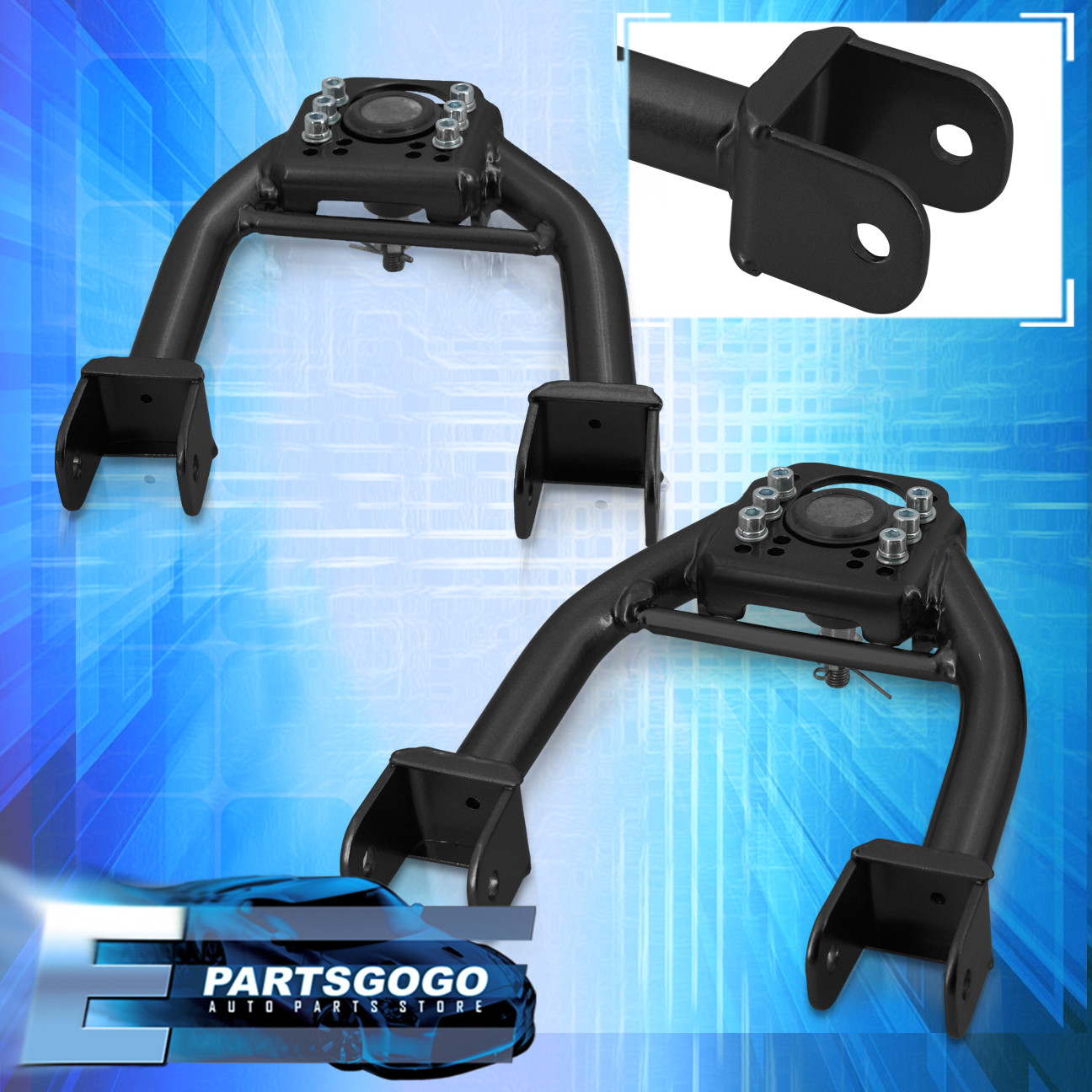 Black Front Upper Control Arm Camber Kit 92-95 Honda Civic//93 Del Sol Adjustable