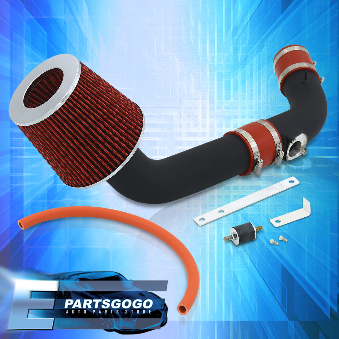 90-93 HONDA ACCORD DX LX EX SE 2.2L INDUCTION COLD AIR INTAKE+FILTER KIT JDM RED