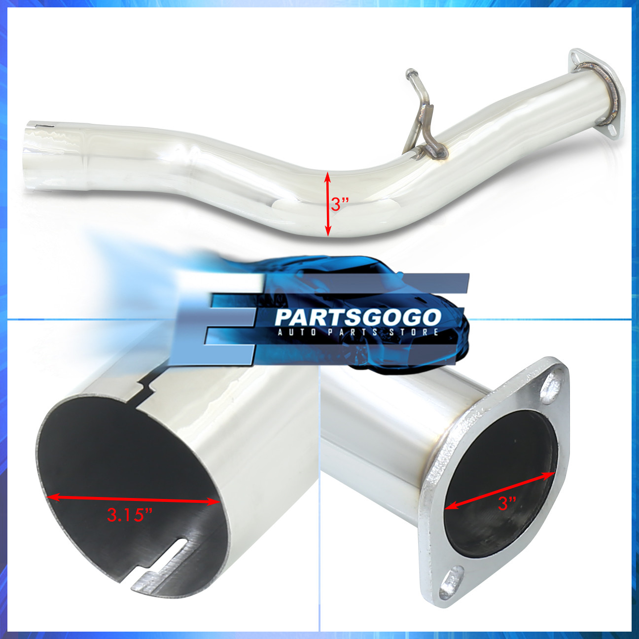 For 08-14 Subaru Impreza WRX Hatchback SS Catback Exhaust 4
