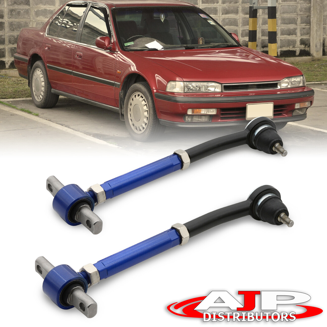 For Honda Accord//Acura TL//CL Adjustable Ball Joint Red Rear+Black Front Camber Kit CB//CD