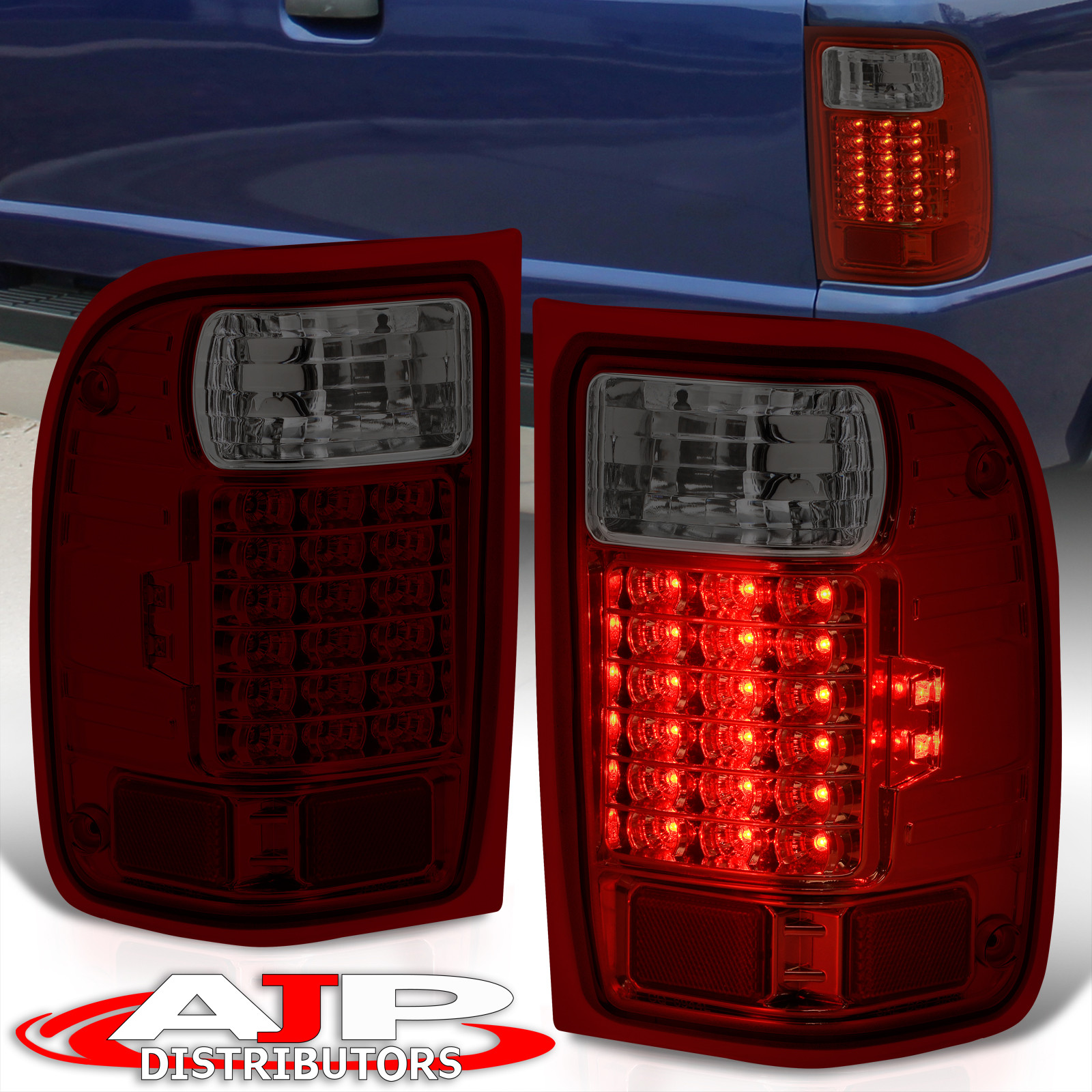 2006-2011 Ford Ranger LED Tail Lights Rear Brake Stop Lamps Smoke Replacement
