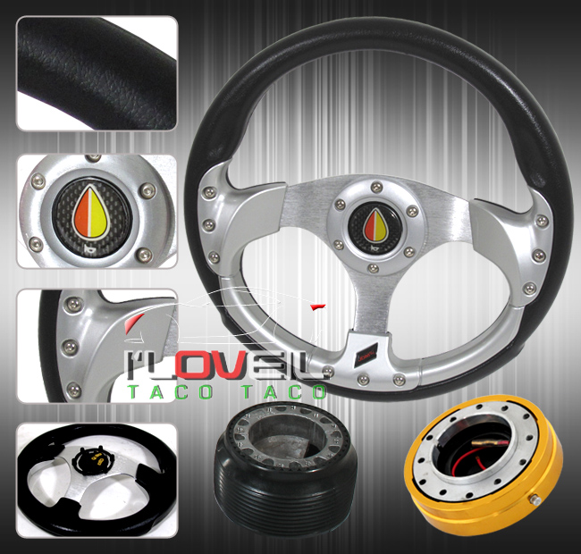 320MM DETACHABLE STEERING WHEEL KIT + THIN QUICK RELEASE + HUB ADAPTER + HORN eBay