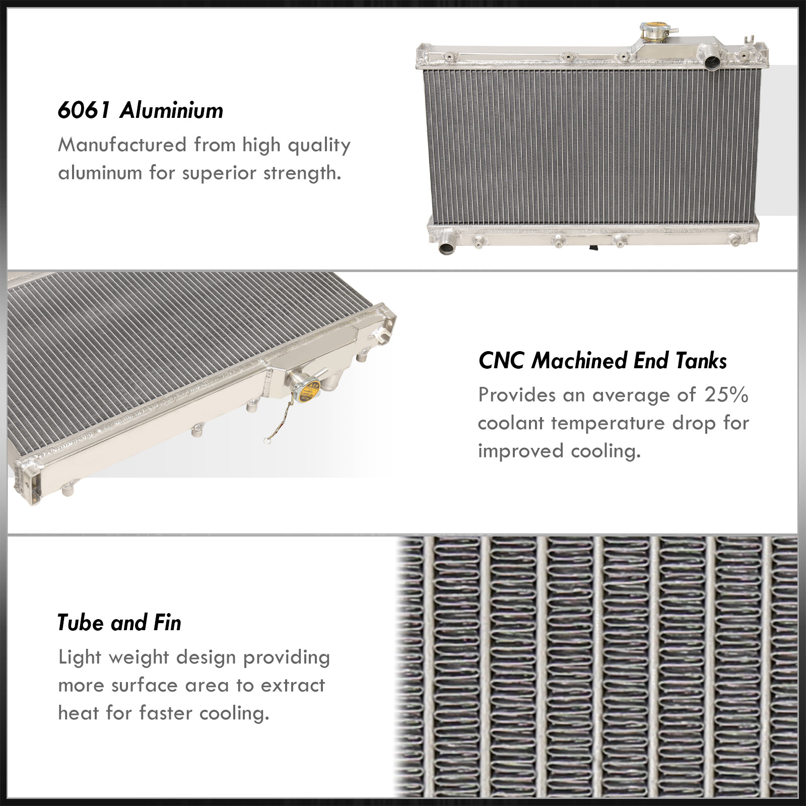 1.8L DOHC with M/T OBX Aluminum Radiator for 2001-05 Mazda Miata MX5 NB 1.8L DOHC with M/T OBX Aluminum Radiator for 2001-05 Mazda Miata MX5 NB