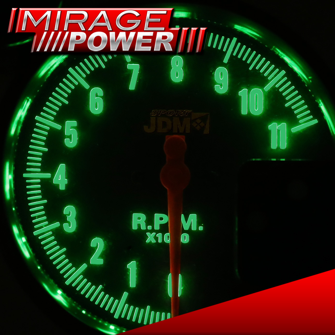 5" Black Face Tachometer 11K RPM Gauge + JDM Red Shift Light Set For